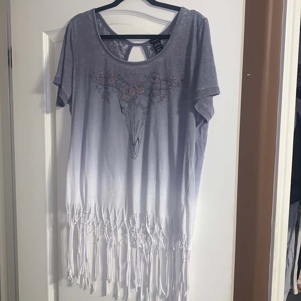 Torrid Skull Head Fringe Shirt